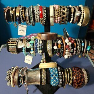 58pc Bracelet Bangle Fashion Costume Jewelry Lot 1 -- Less Than $1/EA